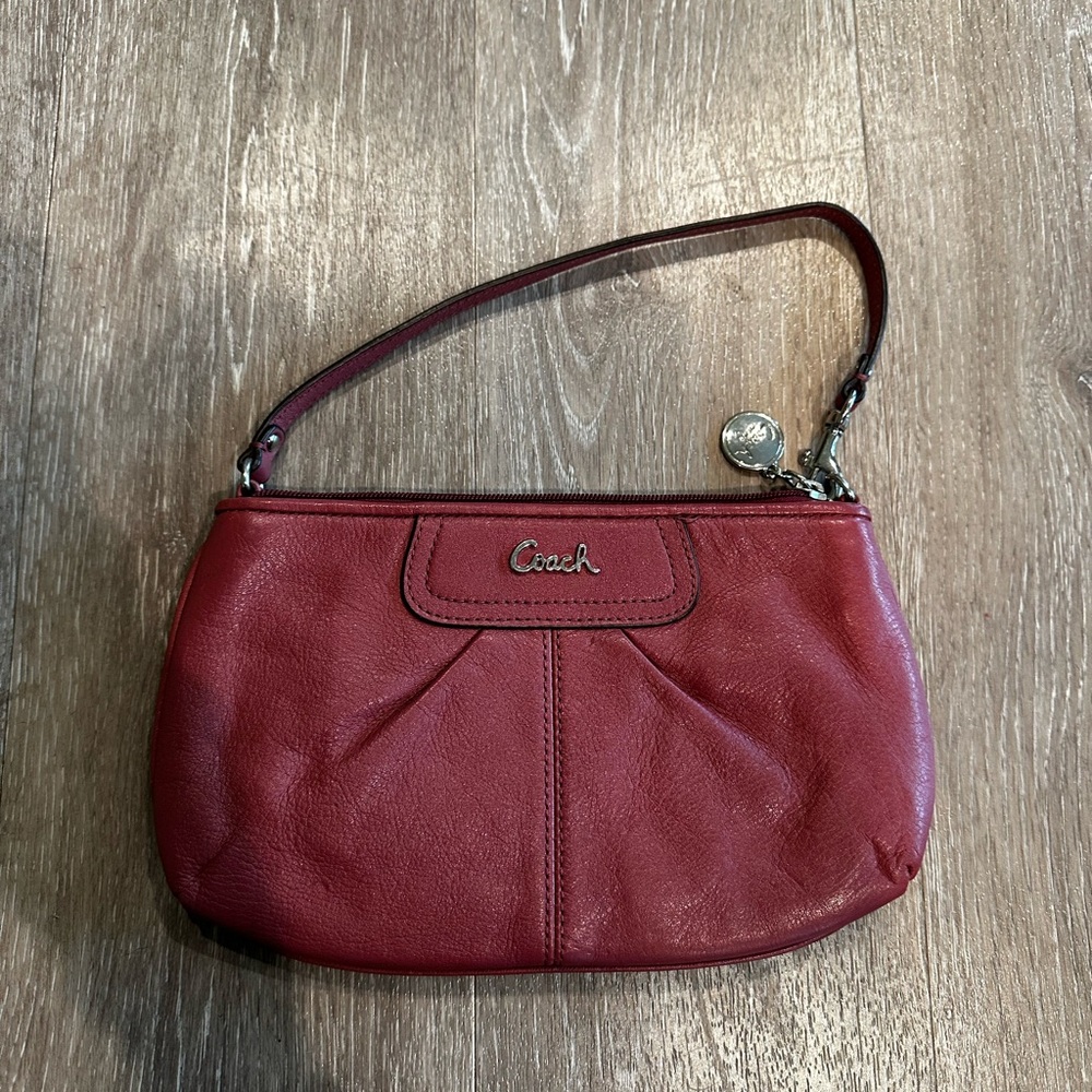 Coach Maroon Leather Clutch Purse